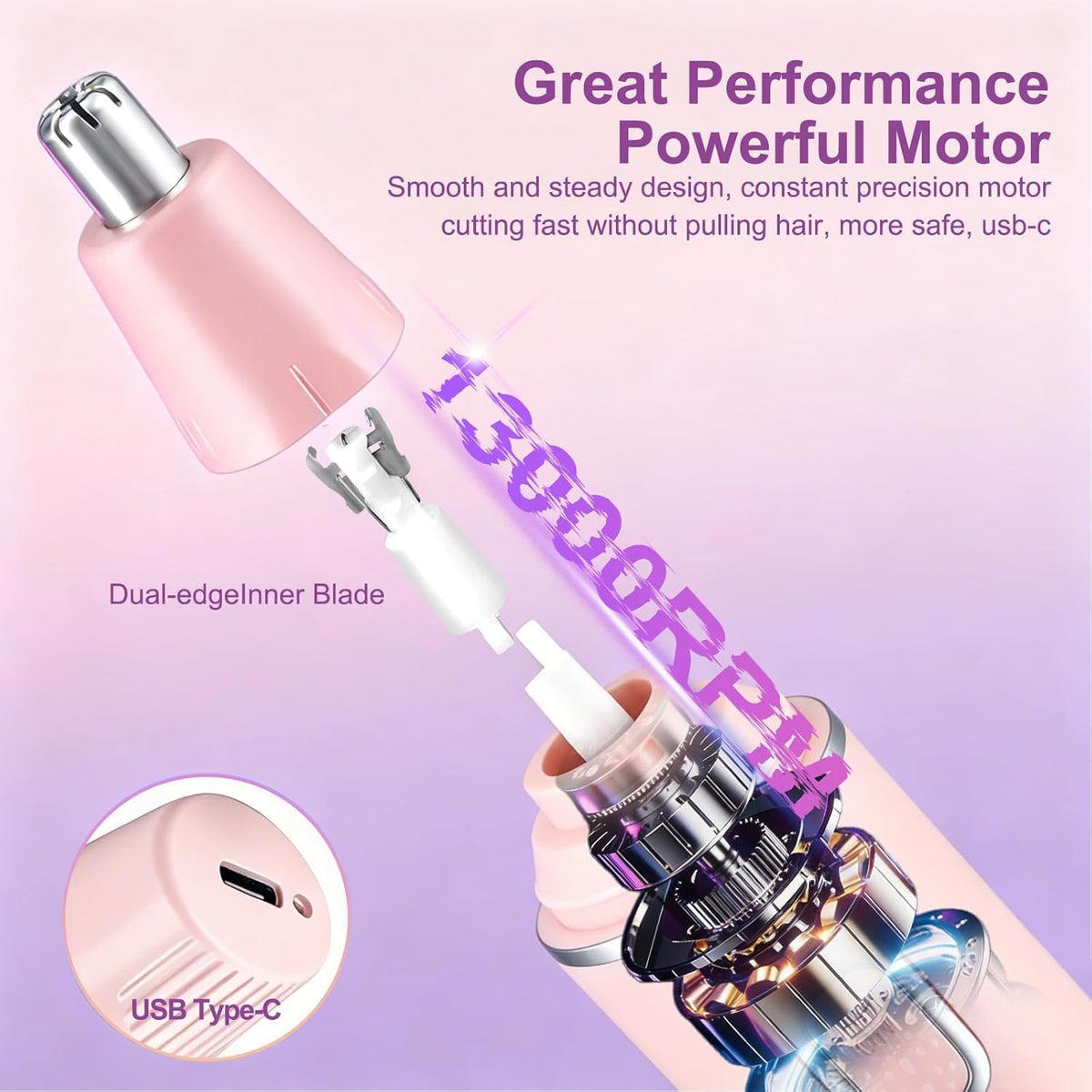 AREYZIN Nose Hair Trimmer with packaging and accessories