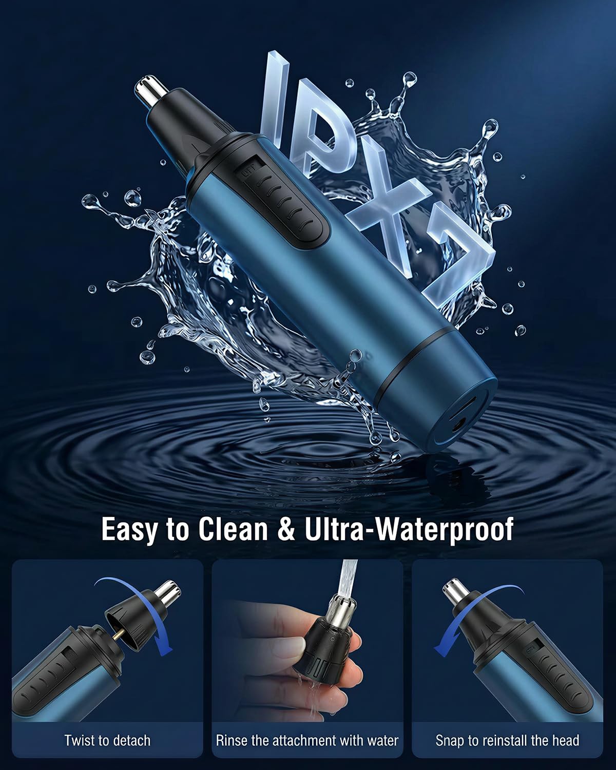 AREYZIN Nose Hair Trimmer with removable head for easy cleaning