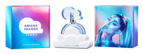 Ariana Grande Cloud Eau de Parfum bottle with floral background