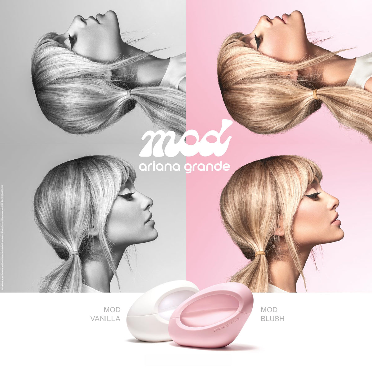Ariana Grande MOD Vanilla Eau De Parfum with floral background