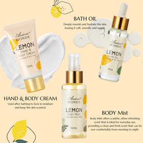 ArioseMonde Lemon Home Spa Gift Basket beautifully packaged for gifting