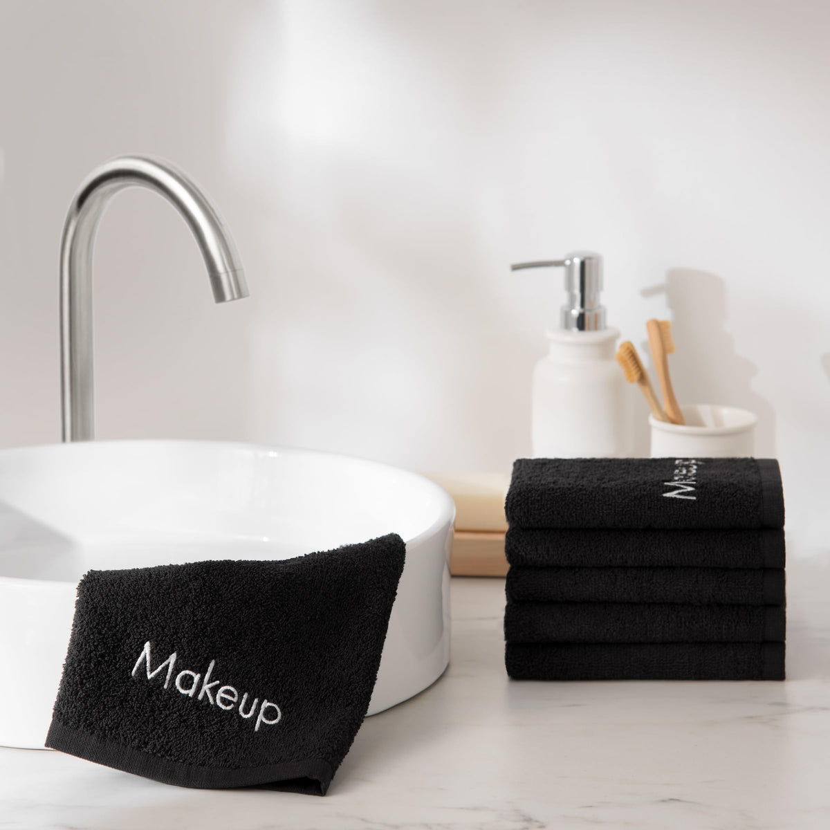Arkwright towels being used for makeup removal