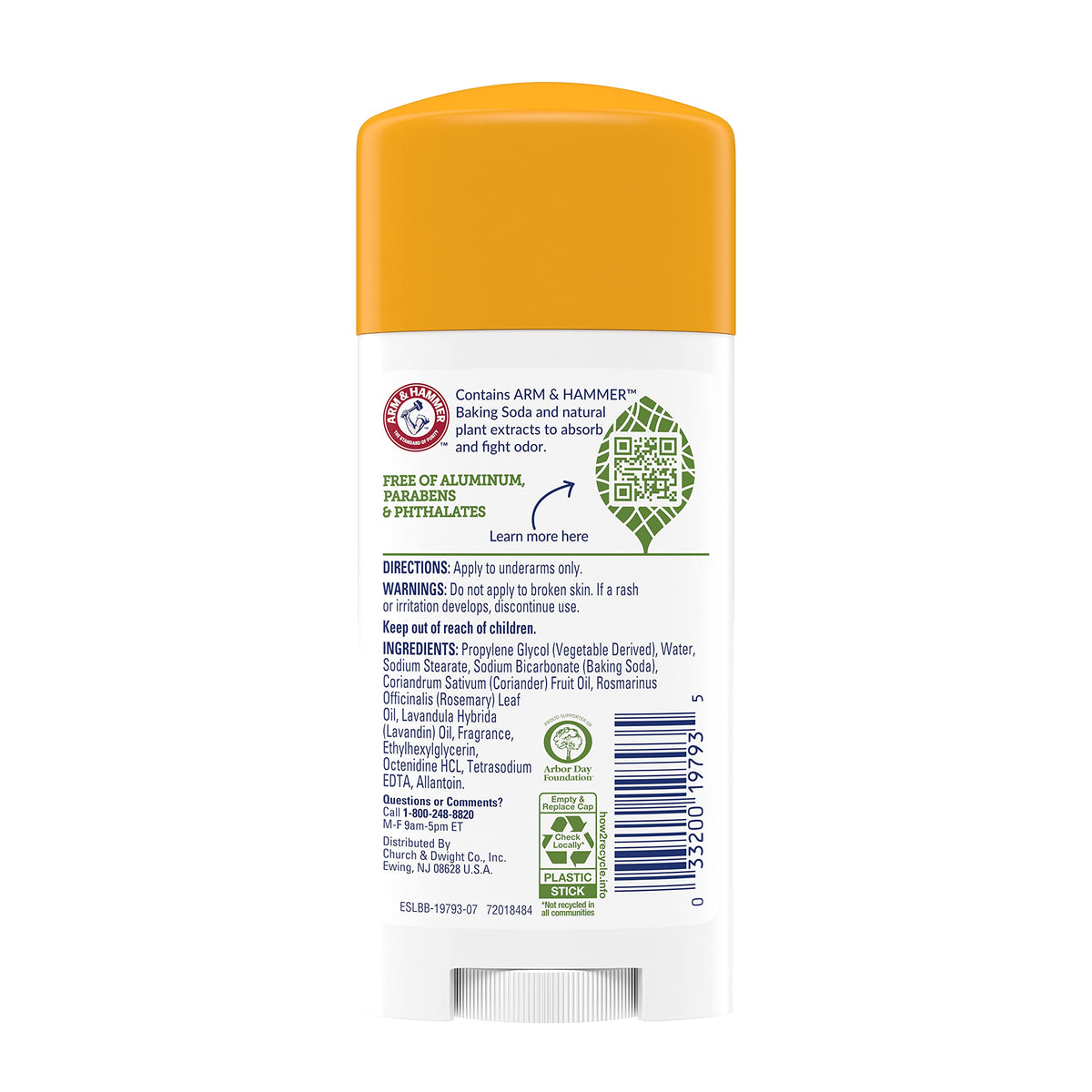 Arm & Hammer Deodorant Rosemary Lavender 2.5oz packaging