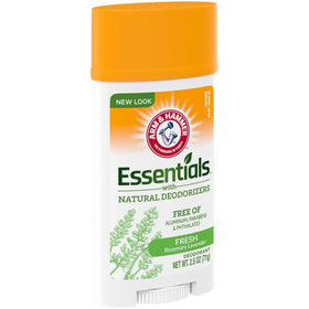 Arm & Hammer Essentials Deodorant on bathroom shelf