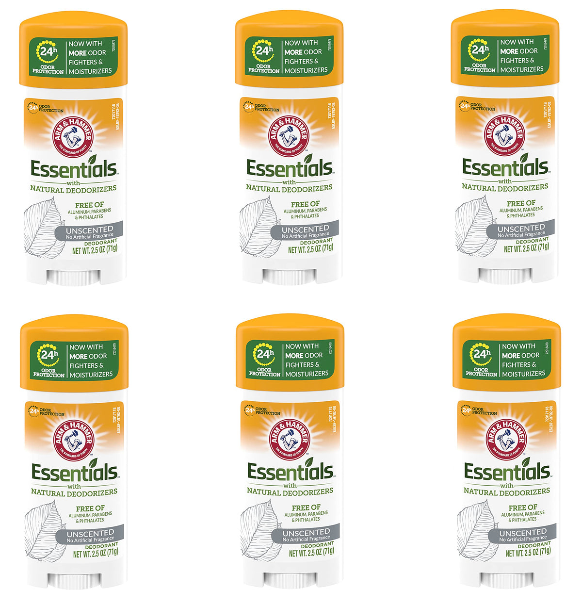 Arm & Hammer Essentials Solid Deodorant 6 Count packaging front view