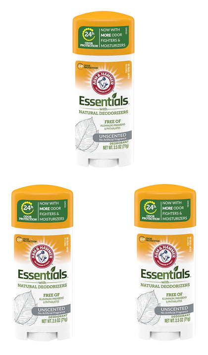 Arm & Hammer Essentials Unscented Deodorant 2.5 oz front view