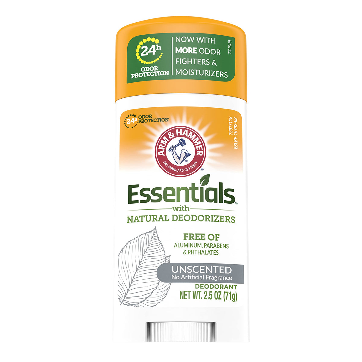 Arm & Hammer Essentials Unscented Deodorant 2.5 oz side view