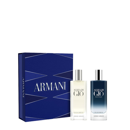 Armani Acqua di Giò Discovery Fragrance Set front view with two mini bottles