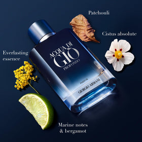Armani Beauty Acqua di Giò Profondo Parfum bottle with blue lacquering
