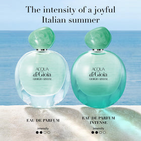 Armani Beauty Acqua di Gioia Eau de Parfum on a vanity