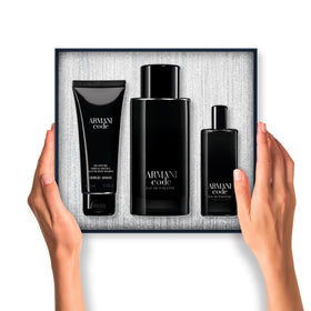 Armani Beauty Code Eau de Parfum Gift Set displayed on a table