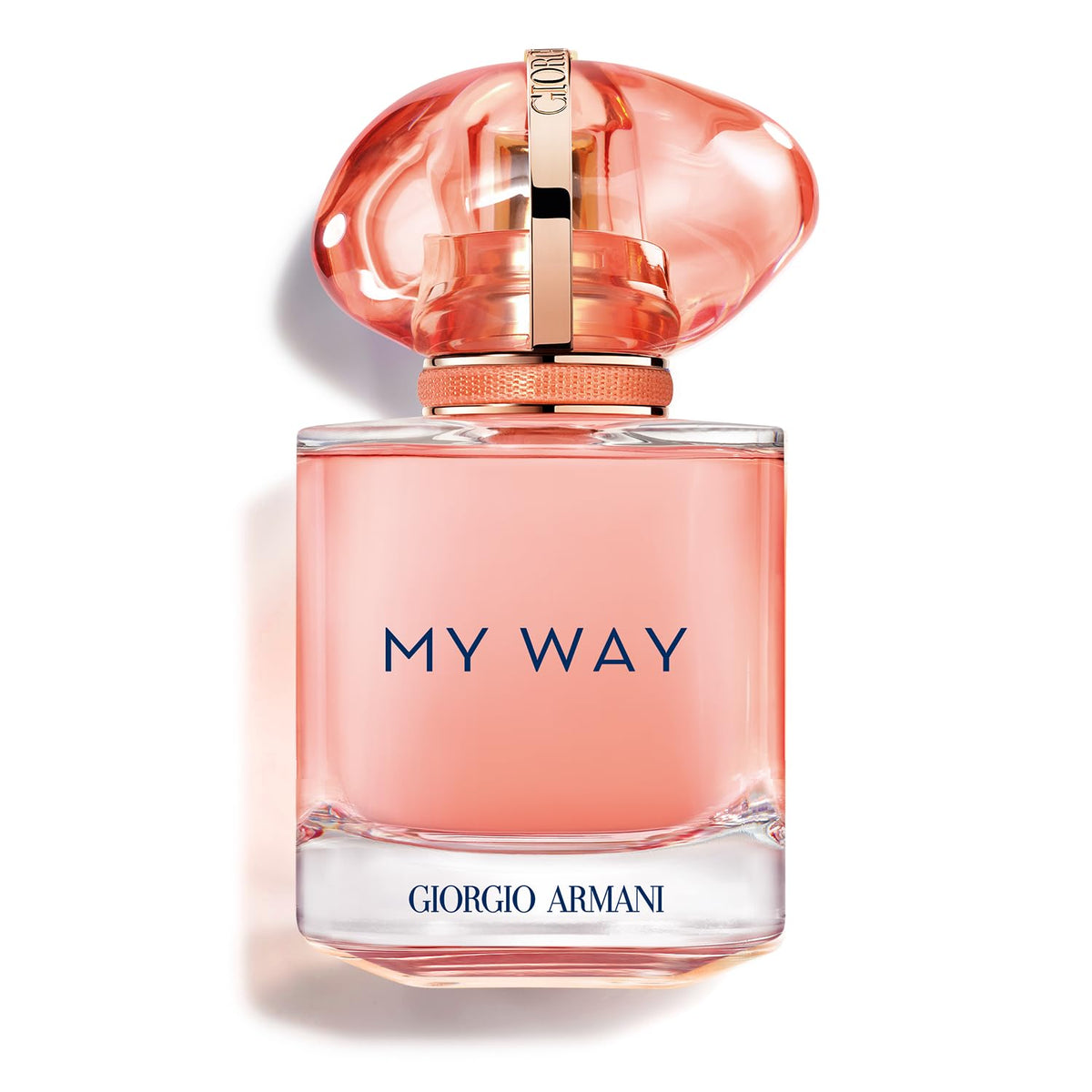 Armani Beauty My Way Ylang Eau de Parfum coral-toned bottle front view