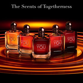 Armani Beauty Stronger With You Intensely cologne bottles side view