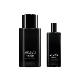 Armani Code Eau de Toilette set displayed in elegant gift packaging