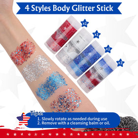 AROIC glitter sticks displayed in packaging