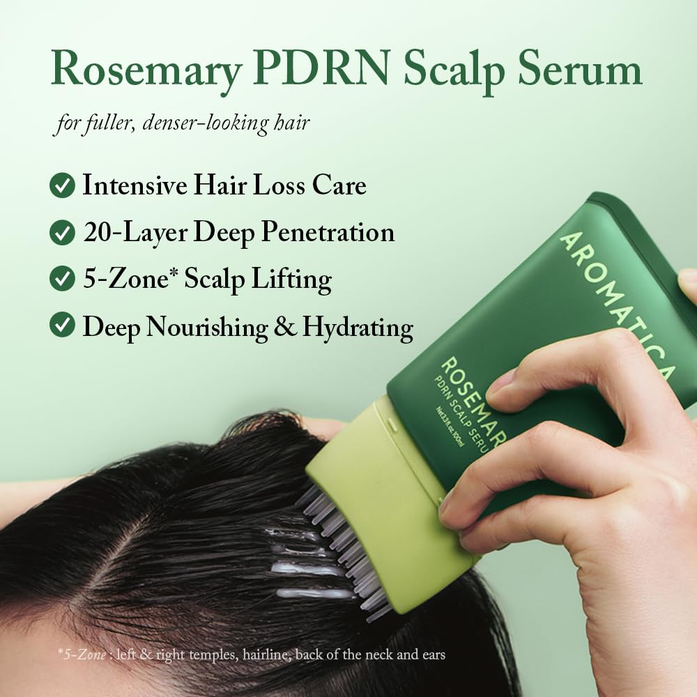 AROMATICA Overnight Rosemary PDRN Scalp Serum close-up of 38-tip brush applicator