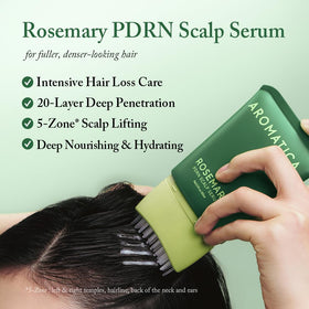 AROMATICA Overnight Rosemary PDRN Scalp Serum close-up of 38-tip brush applicator