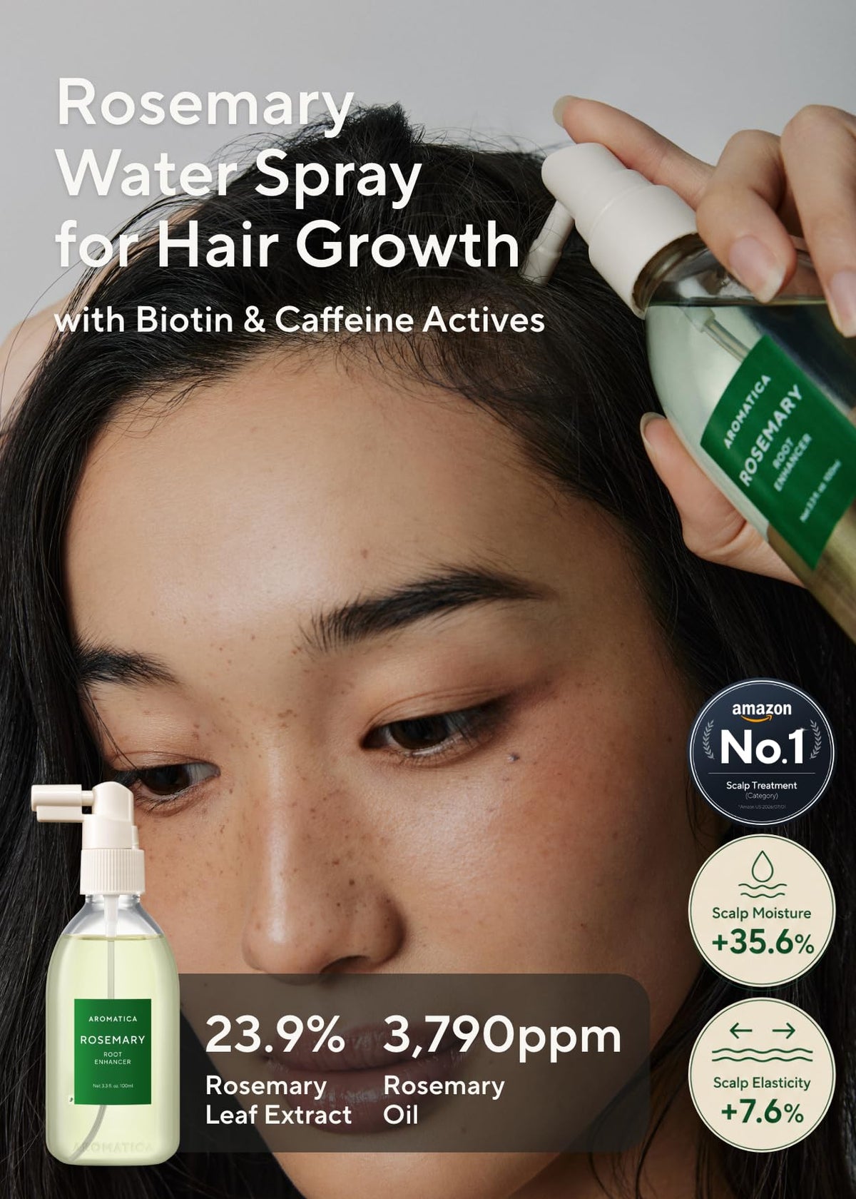 AROMATICA Root support Rosemary Water 130g back view