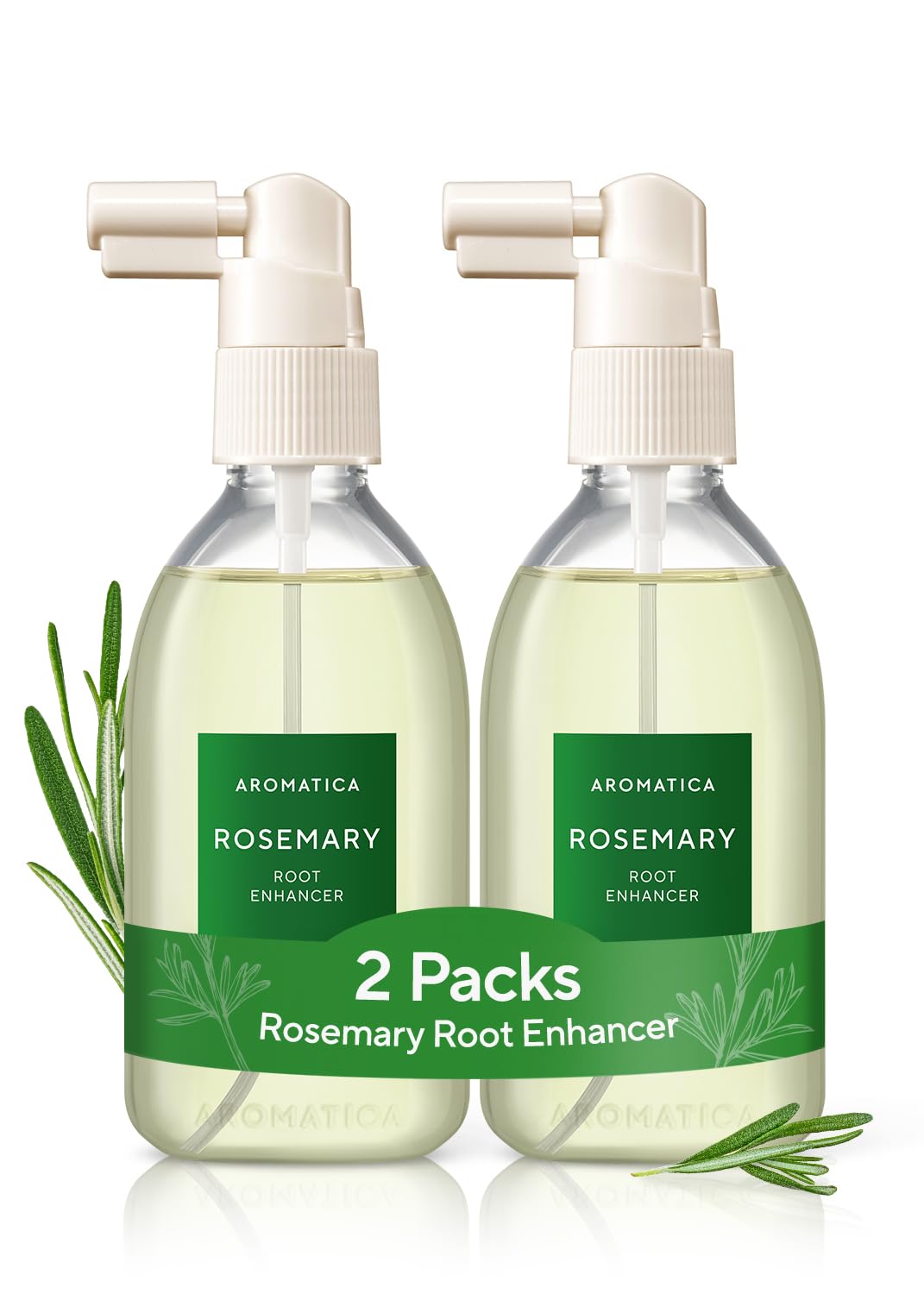 AROMATICA Root support Rosemary Water Spray front view with packaging