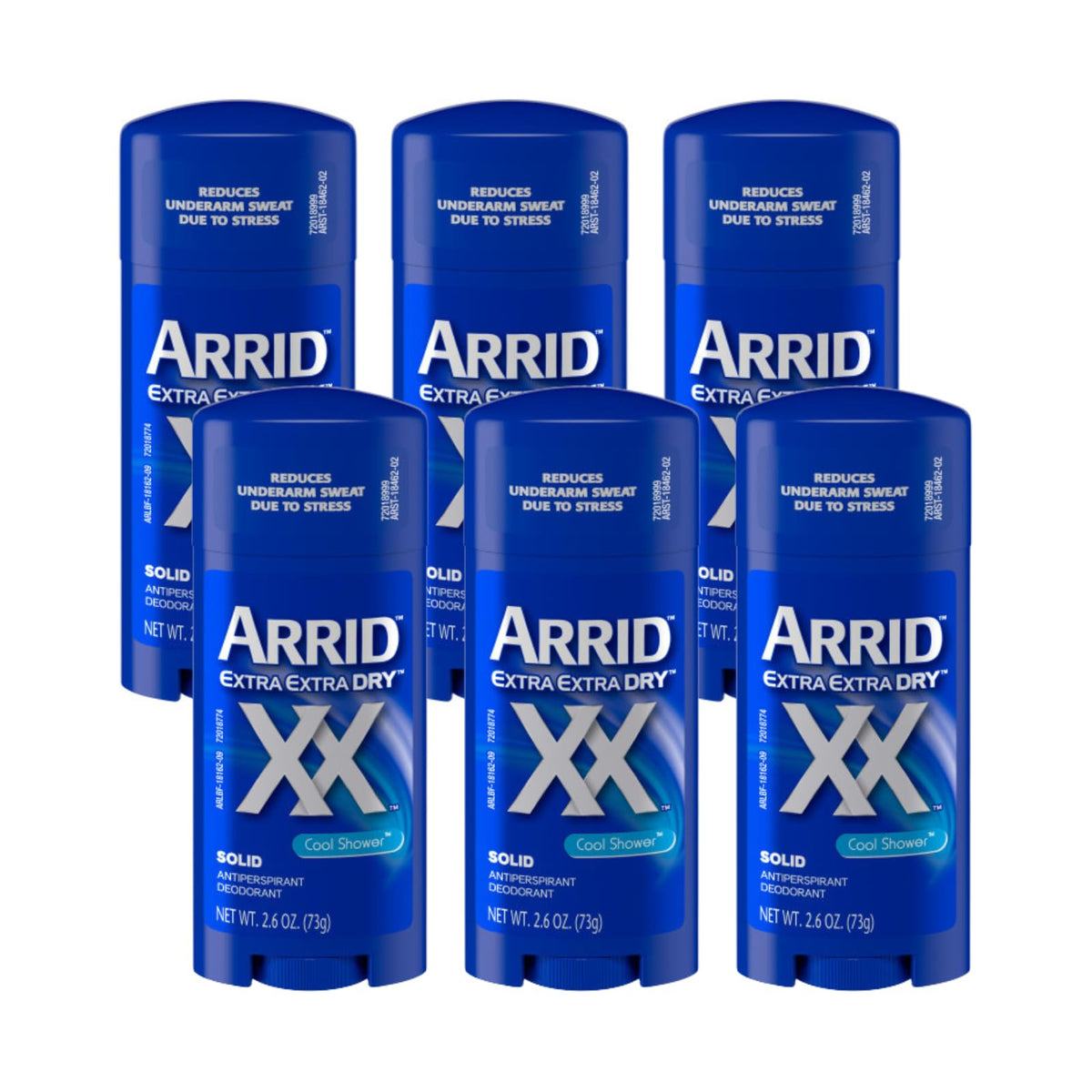 Arrid Extra Extra Dry Antiperspirant Deodorant front view, Cool Shower scent