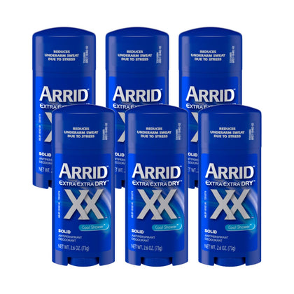 Arrid Extra Extra Dry Antiperspirant Deodorant front view, Cool Shower scent