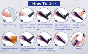 Artdone chrome nail powder packaging with instructions