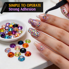Artdone rhinestones arranged for nail art project