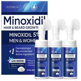 Artimore 5% Minoxidil Foam front view, 180ML bottle