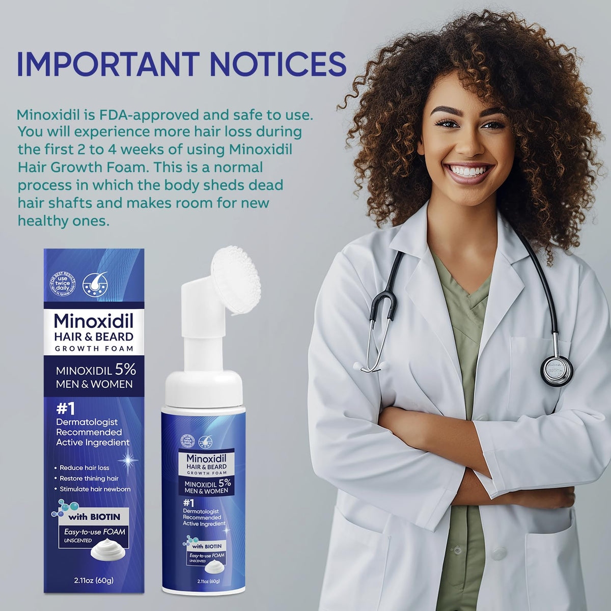Artimore 5% Minoxidil Foam packaging with two bottles