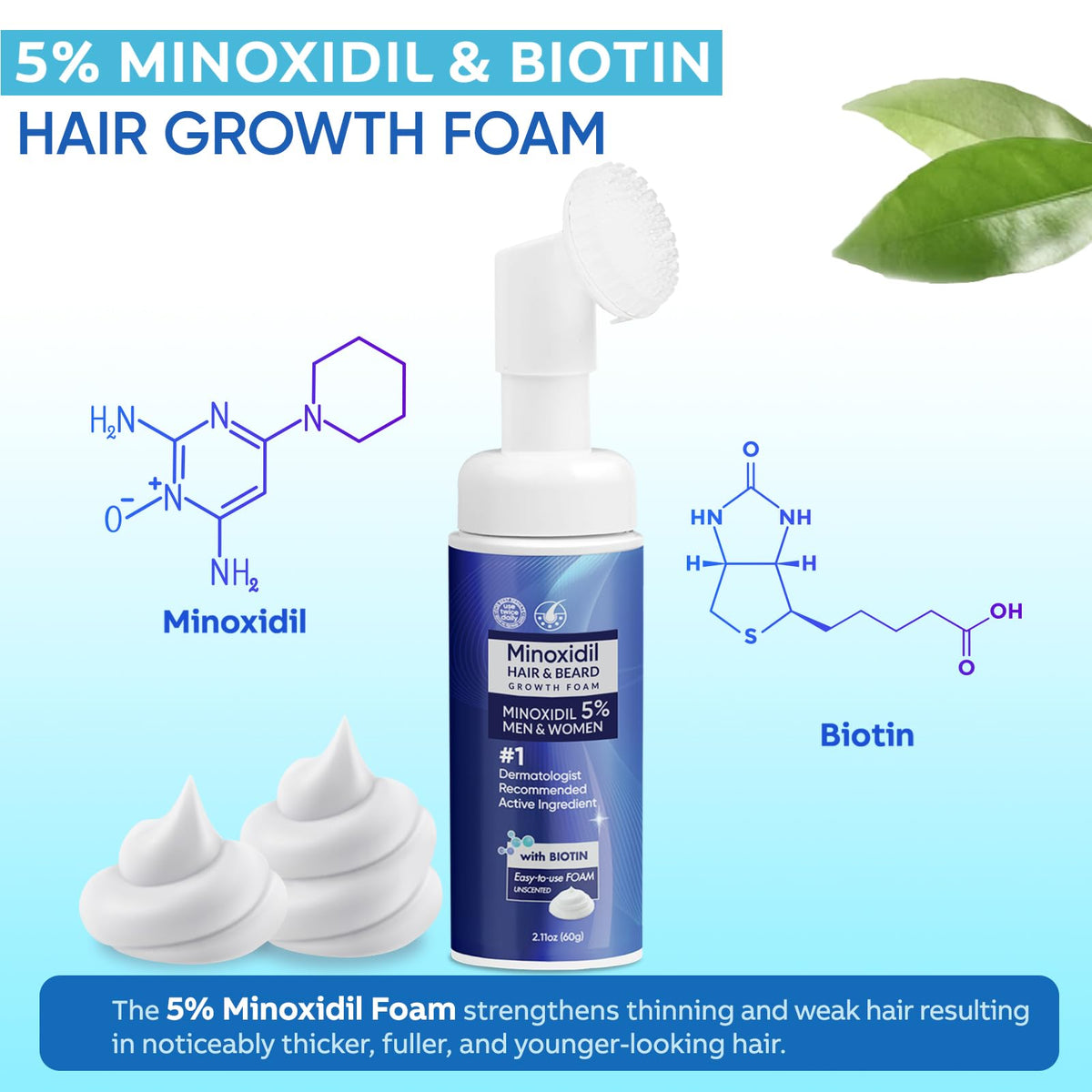 Artimore 5% Minoxidil Foam side view showing compact design