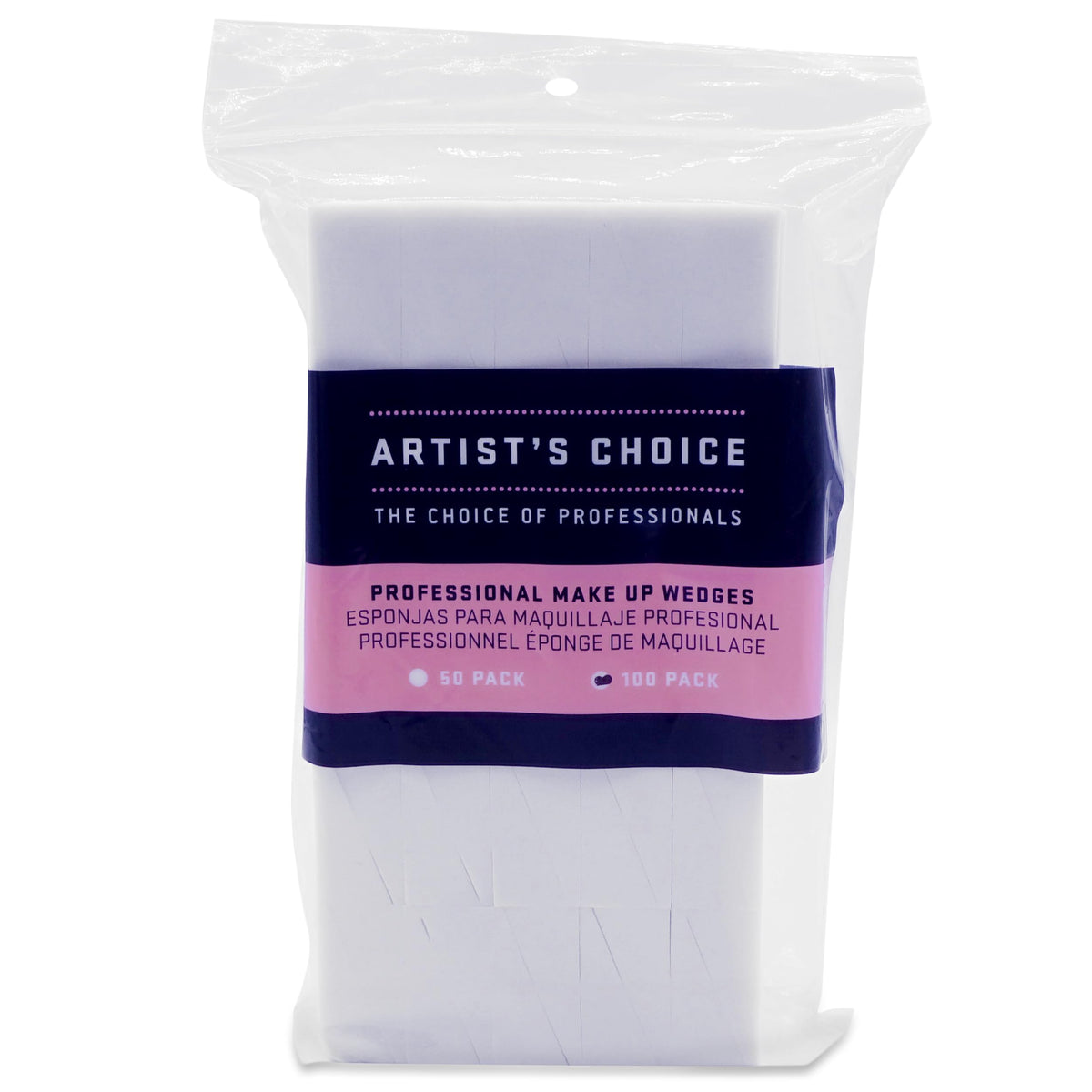Artist's Choice Makeup Wedges triangle sponges pack front view