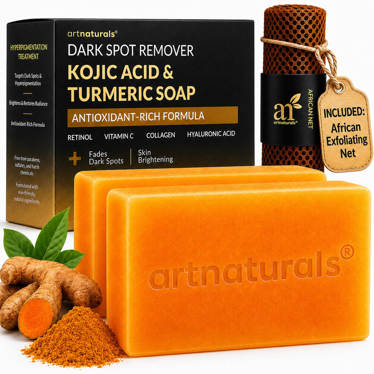 Artnaturals Kojic Acid Soap 2 pack front view