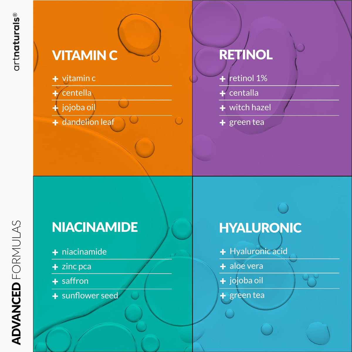 Artnaturals Vitamin C Serum Set displayed on a marble surface