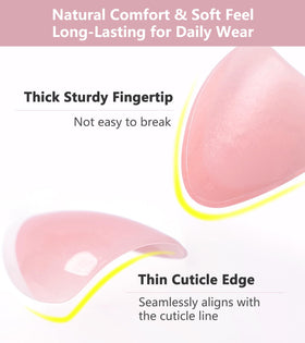Artquee Press On Nails Short Pink French Almond mini file and cuticle stick