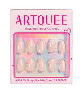 Artquee Press on Nails Short Soft Pink Almond assorted sizes