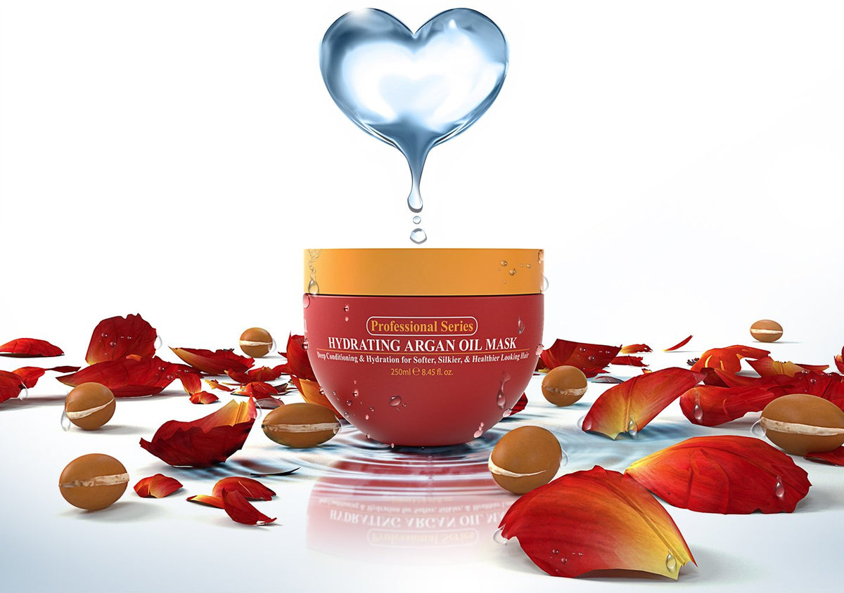Arvazallia Hydrating Argan Oil Hair Mask in a bathroom setting