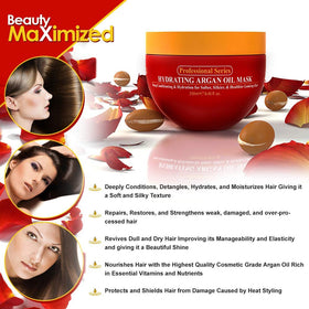 Arvazallia Hydrating Argan Oil Hair Mask side view showing label