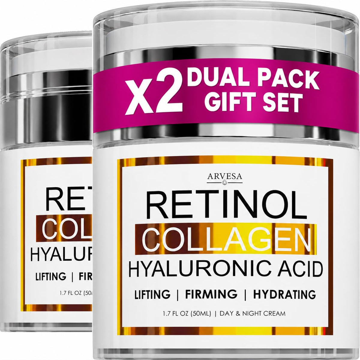 Arvesa Retinol Cream for Face 2 Pack front view