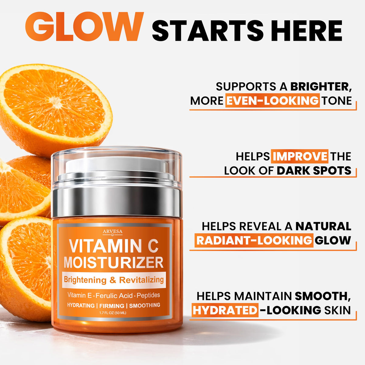 Arvesa Vitamin C Moisturizer close-up of jar