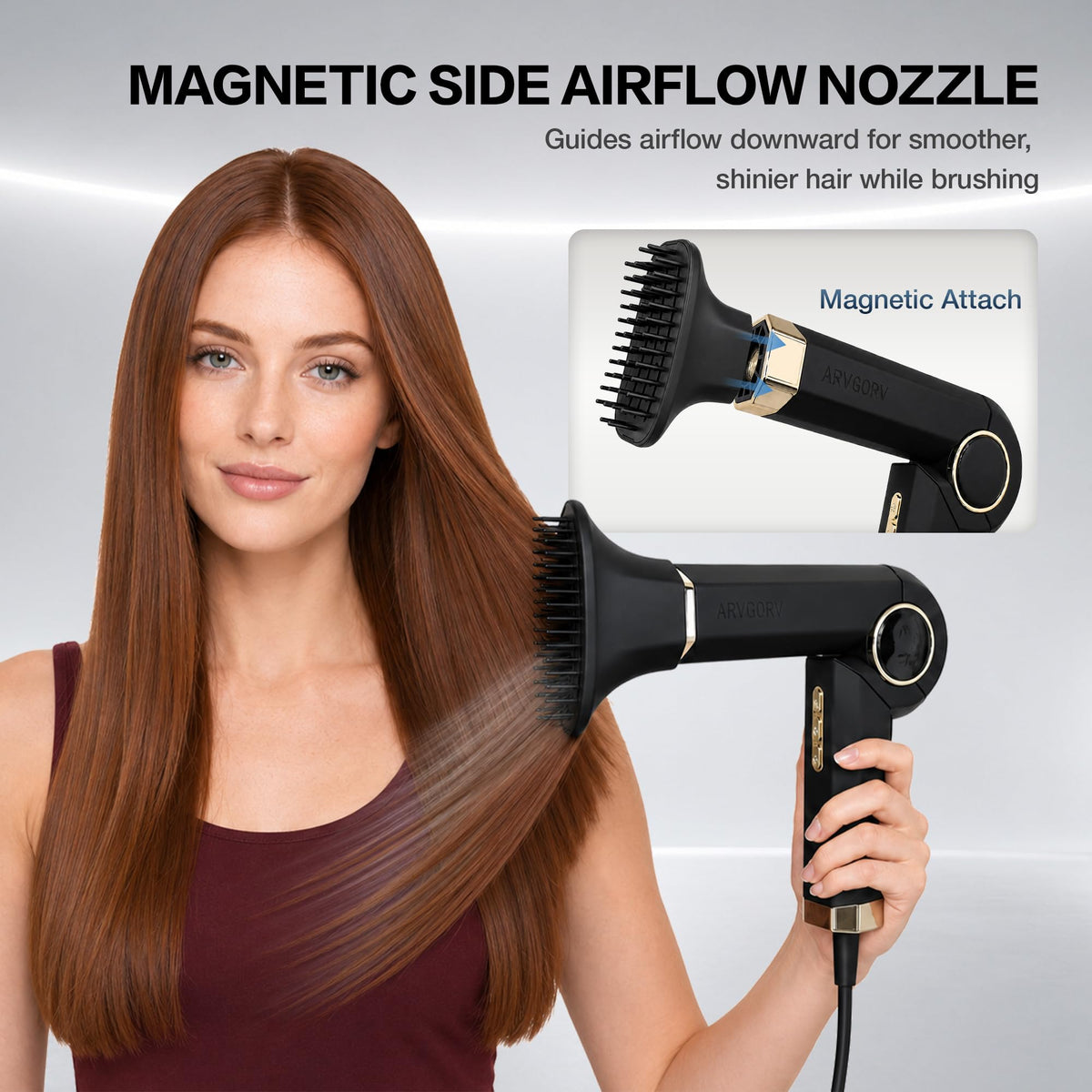 ARVGORV Travel Hair Dryer demonstrating smart temperature control