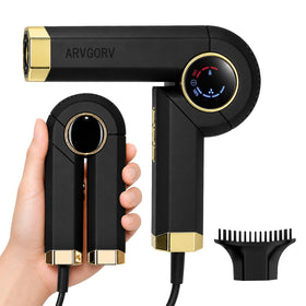 ARVGORV Travel Hair Dryer front view with foldable handle