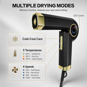 ARVGORV Travel Hair Dryer with magnetic styling nozzle