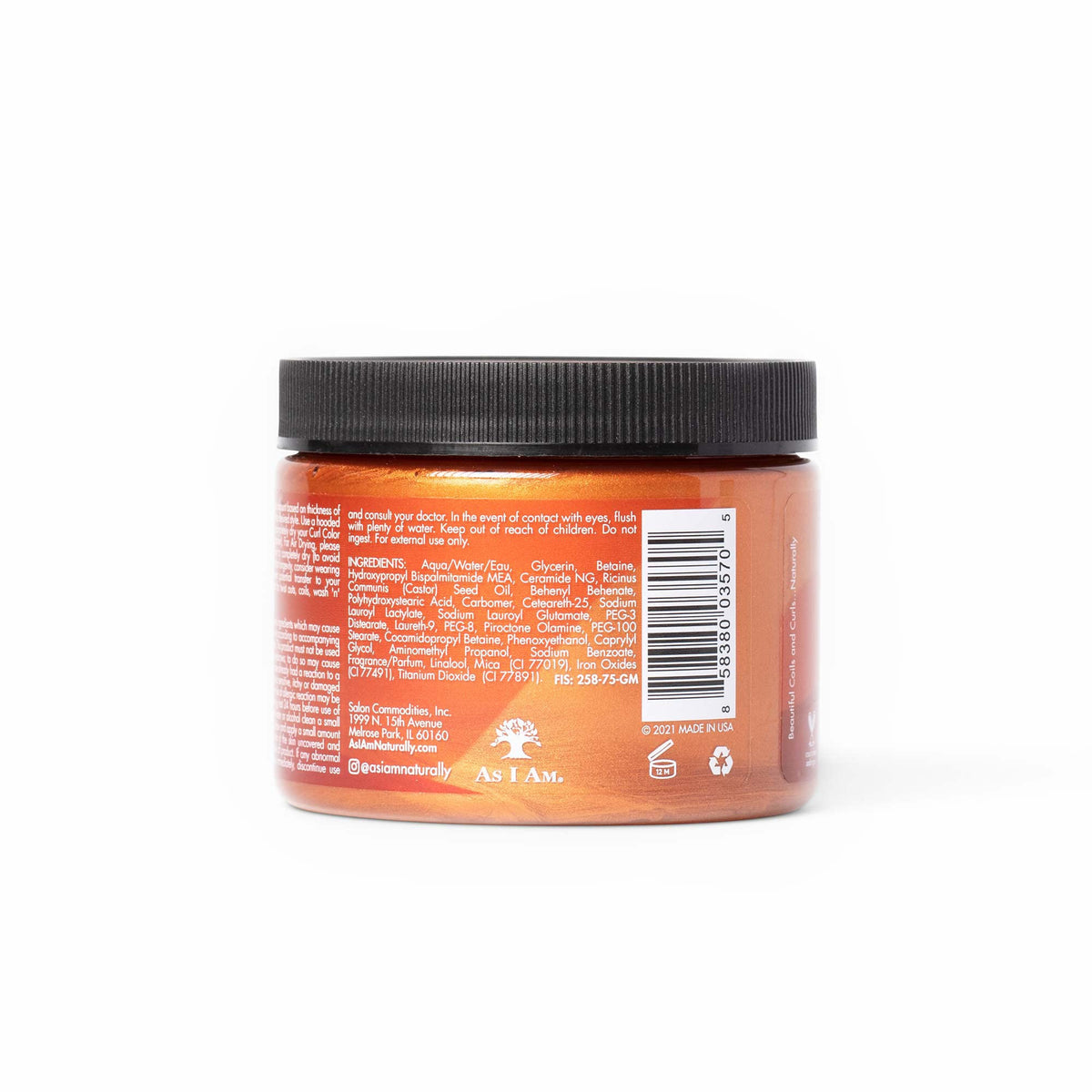As I Am Curl Color Copper 6 oz application on hair
