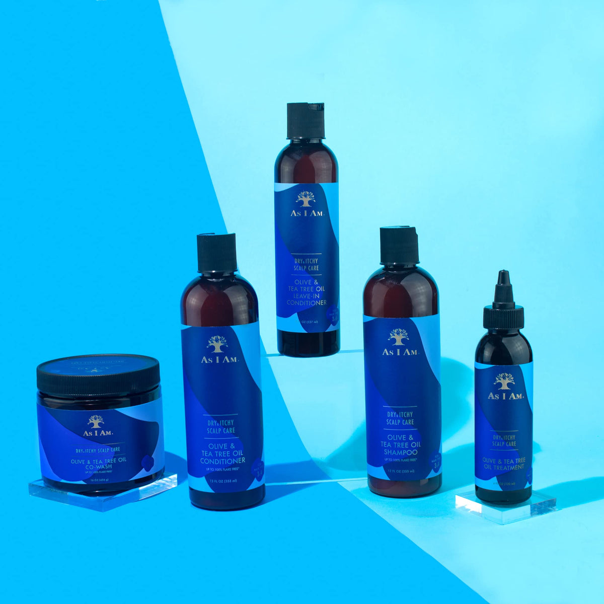 As I Am Dry & Itchy Scalp Care Shampoo in a bathroom setting