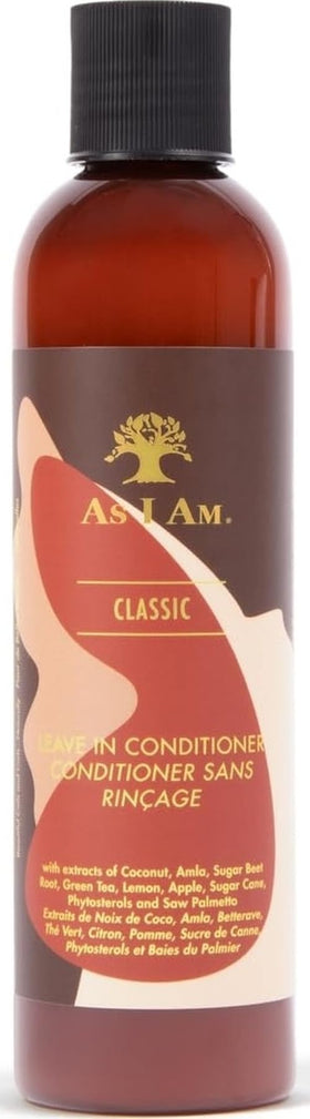 As I Am Leave-In Conditioner 237ml front view with natural ingredients
