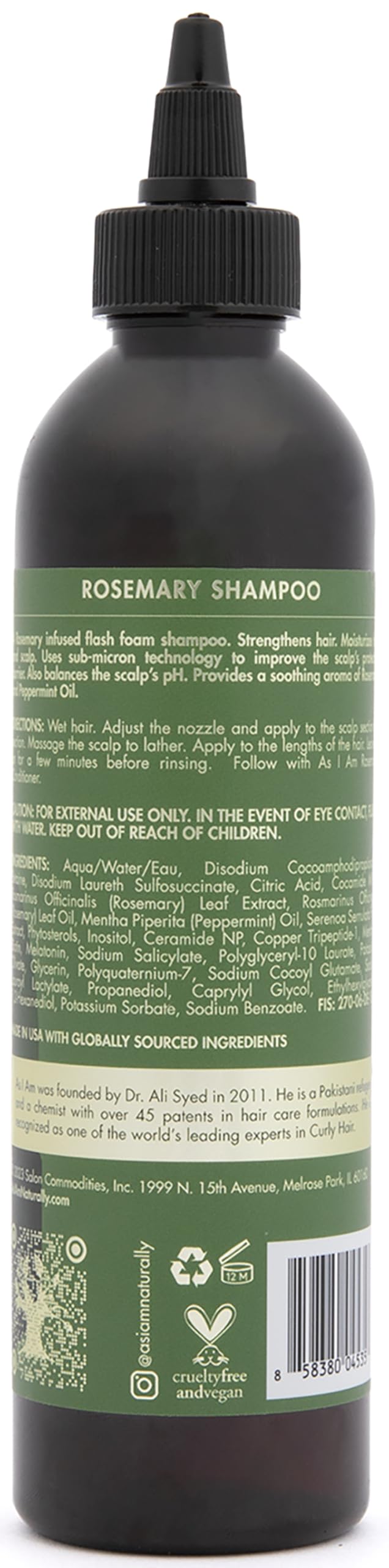 As I Am Rosemary Shampoo 8 oz in a bathroom setting