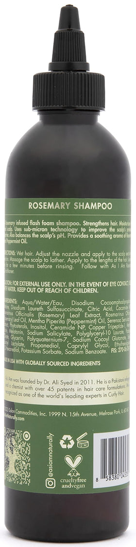 As I Am Rosemary Shampoo 8 oz in a bathroom setting
