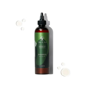 As I Am Rosemary Shampoo 8 oz with a lathered hand