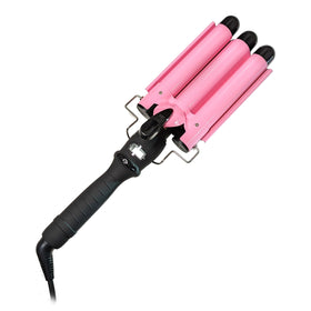 Asani Three Barrel Curling Iron Wand front view with LCD display