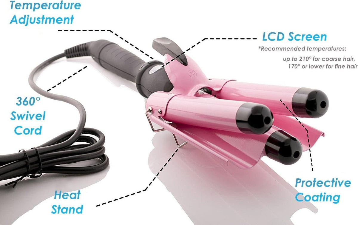 Asani Three Barrel Curling Iron Wand side view